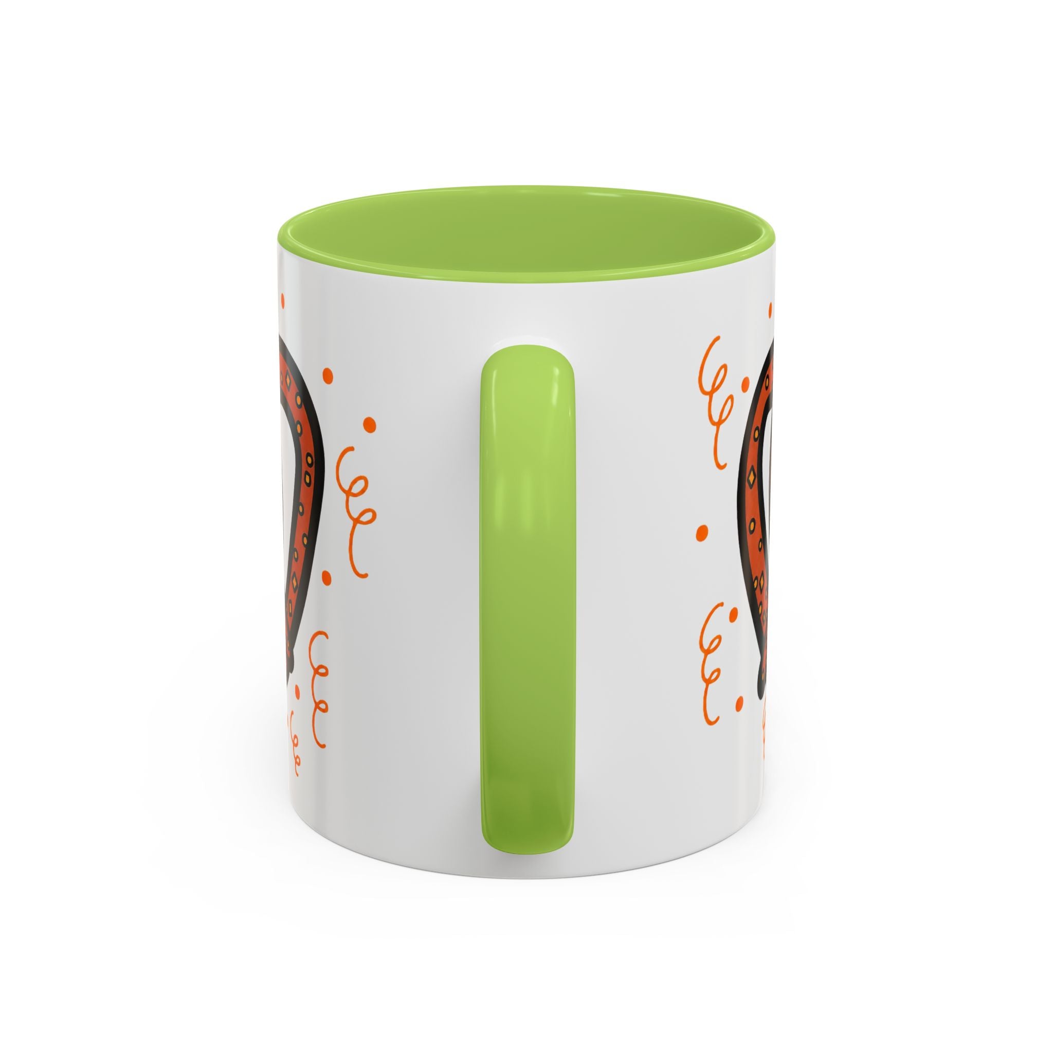 Hand-Drawn Orange Pattern Pretzel mug | Accent Coffee Mug 11oz 15oz