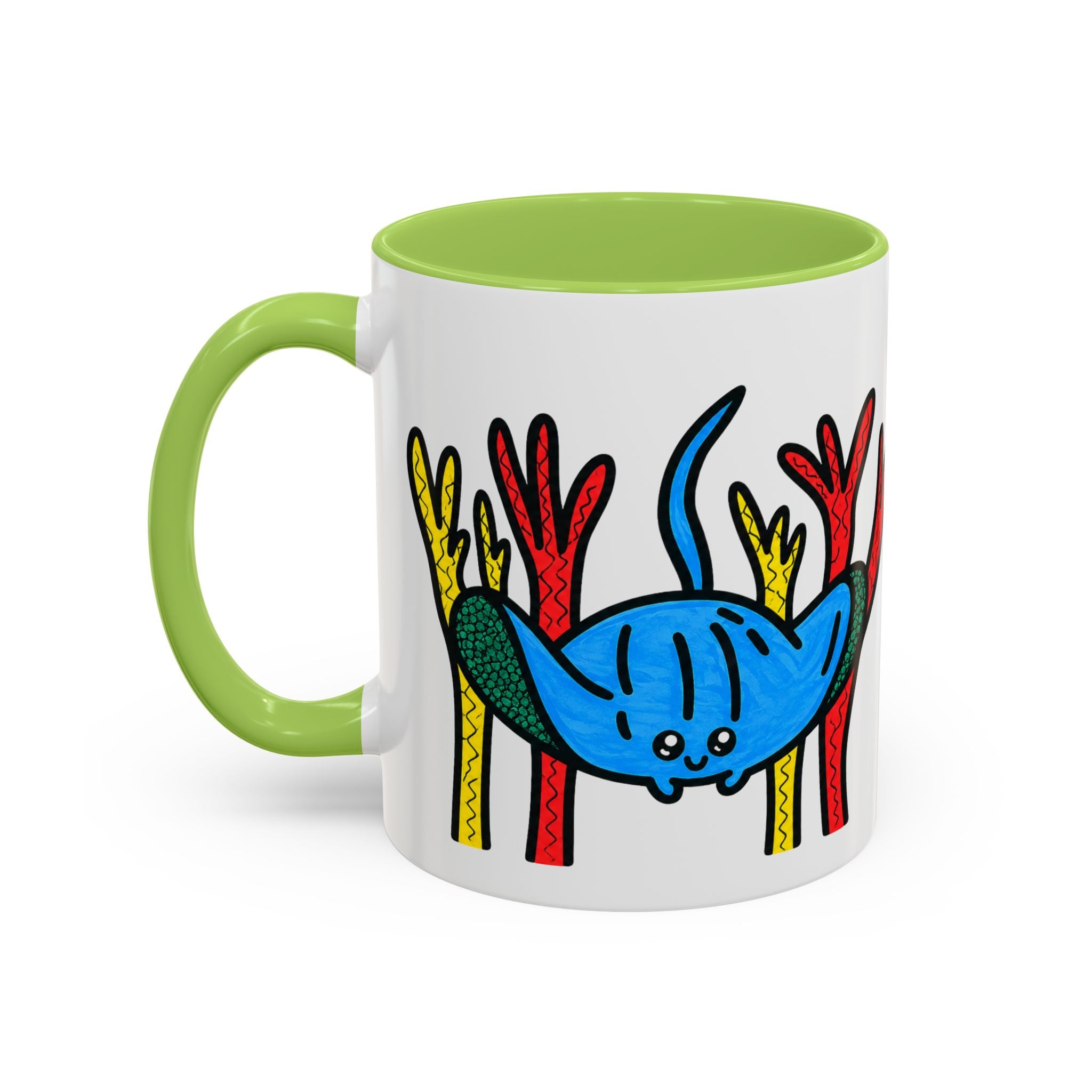Hand-Drawn Blue Stingray Illustration Mug | Accent Coffee Mug (11, 15oz)