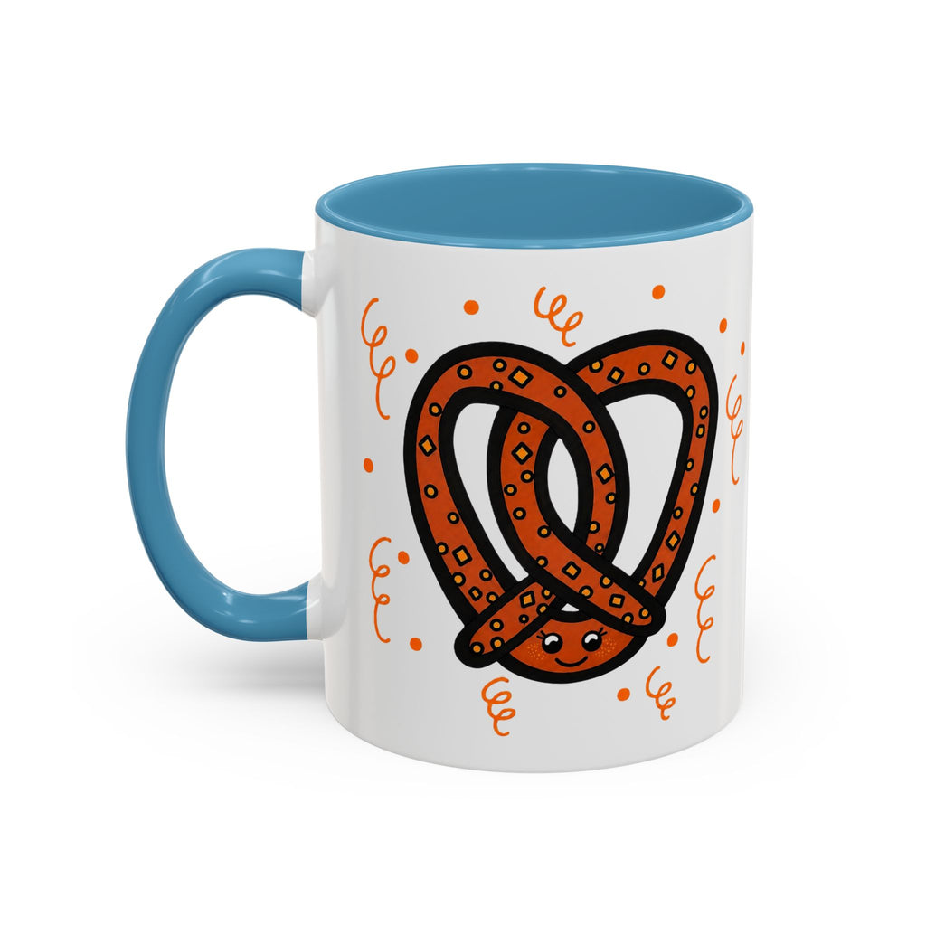 Hand-Drawn Orange Pattern Pretzel mug | Accent Coffee Mug 11oz 15oz