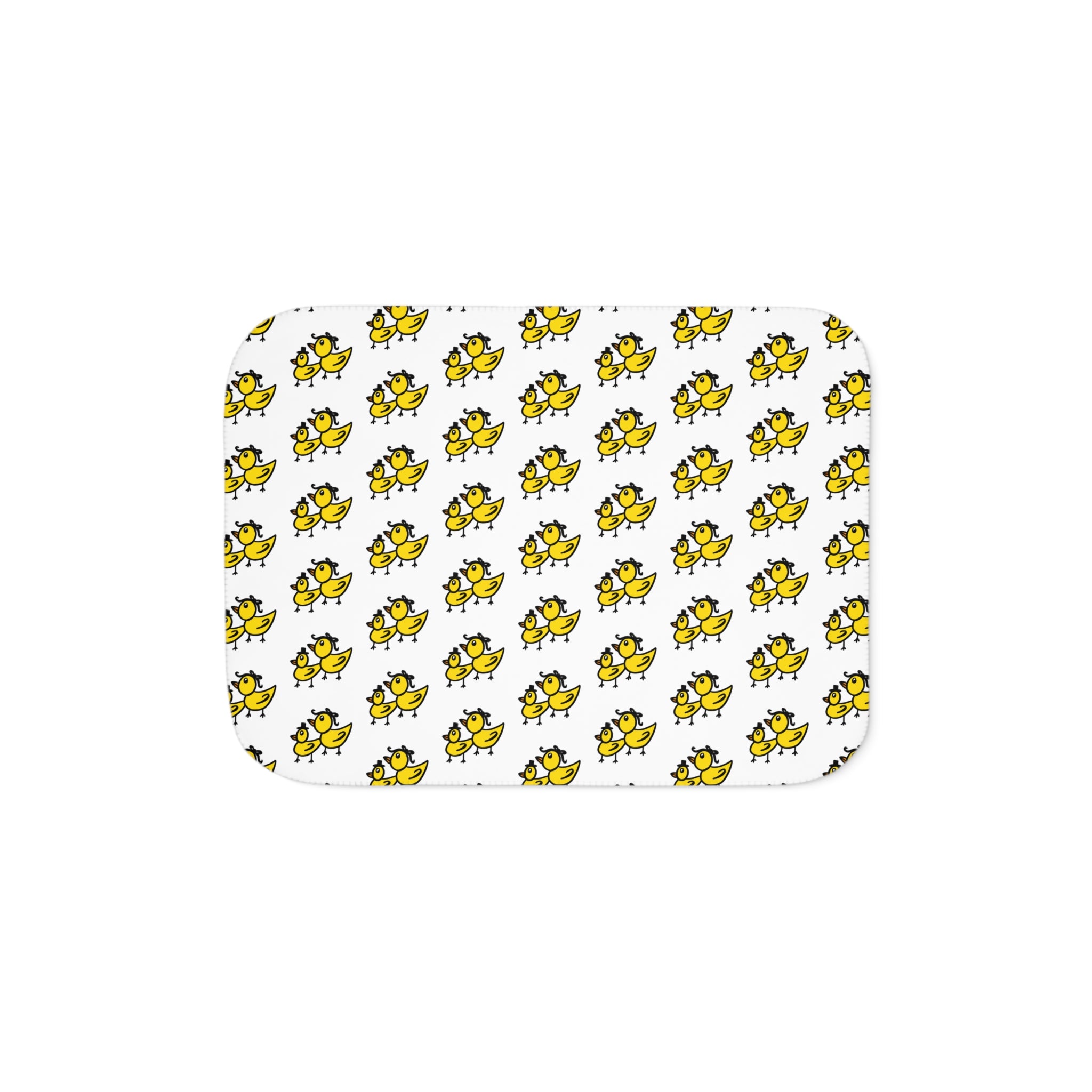Hand-Drawn Two Ducks Sherpa Blanket | Cozy Duck Illustration