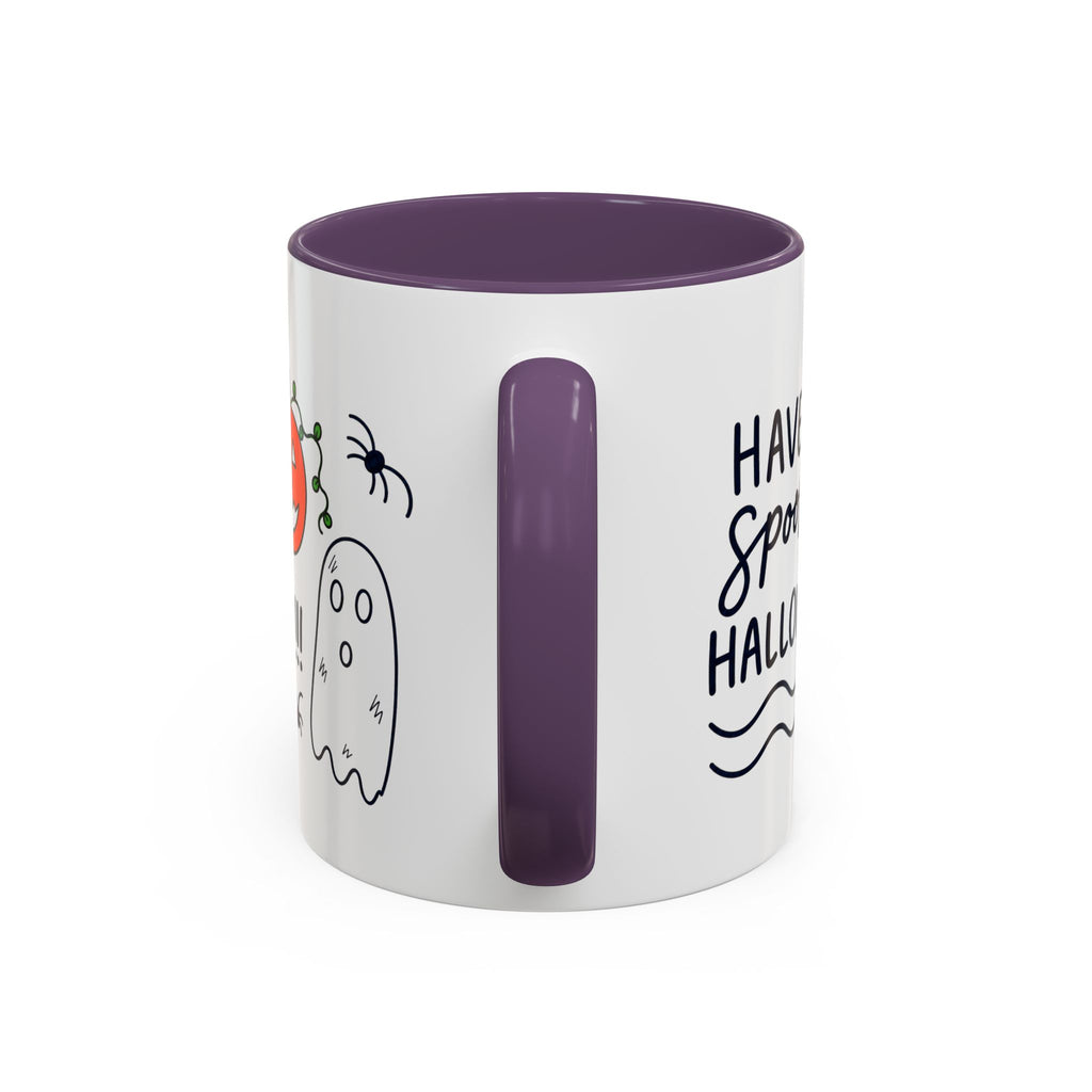 Hand-Drawn Spooky Halloween spiders ghost pumpkin Mug | Accent Coffee Mug 11oz 15oz