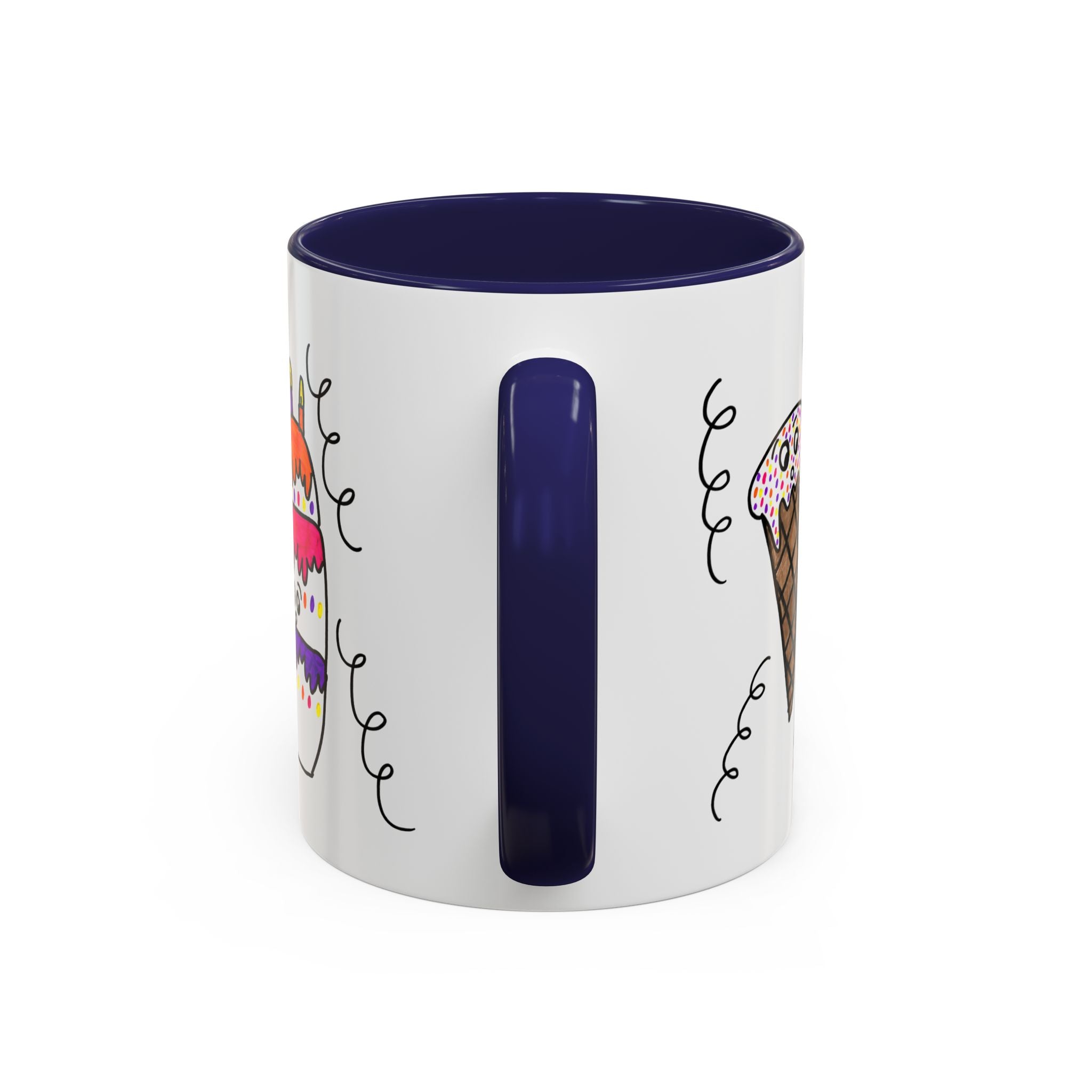 Hand-Drawn Cute Doodle Ice Cream & Cake Mug | Accent Coffee Mug