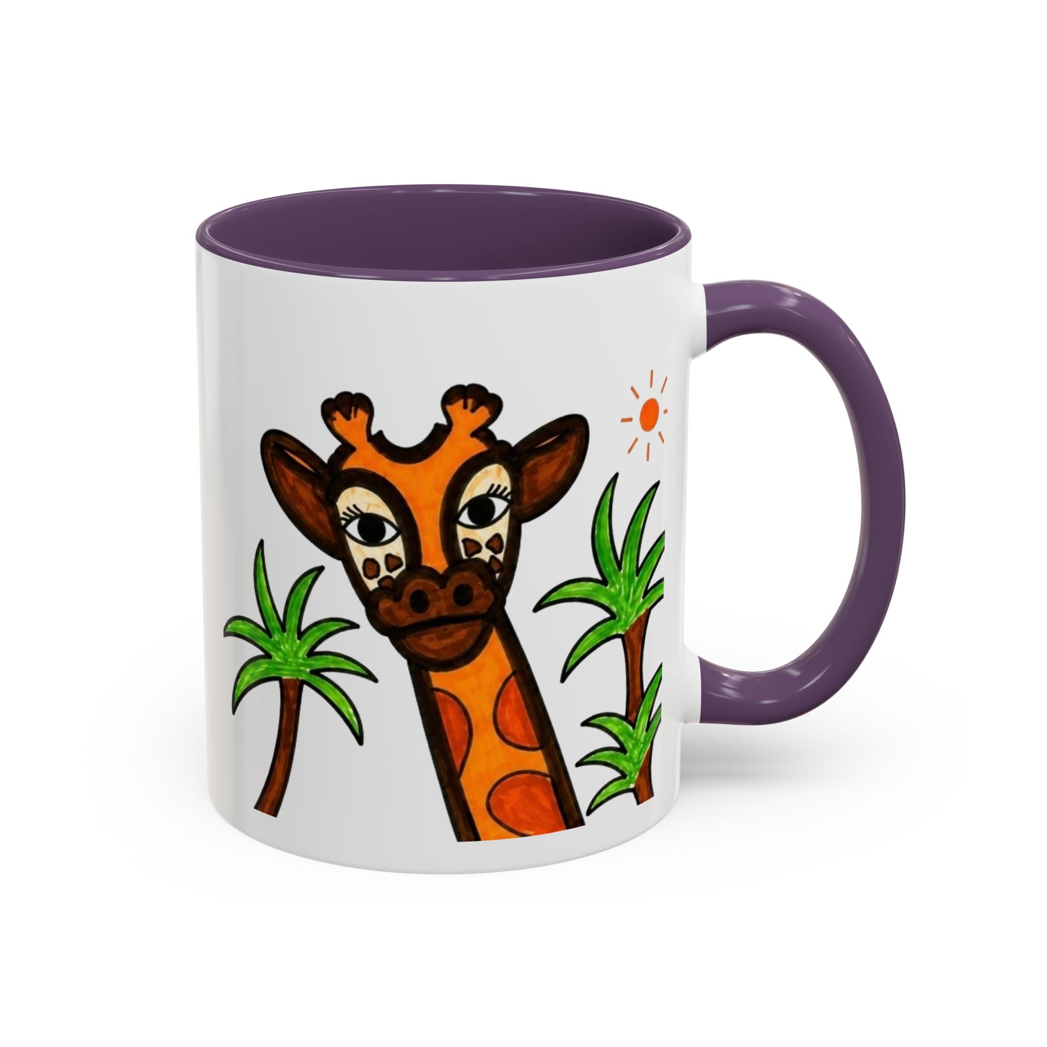 Hand-Drawn Peeking Giraffe Safari Mug | Accent Coffee Mug 11oz 15oz