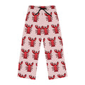 Hand-Drawn Red Lobster Pattern Pajama Pants | Lobster Print Lounge Bottoms