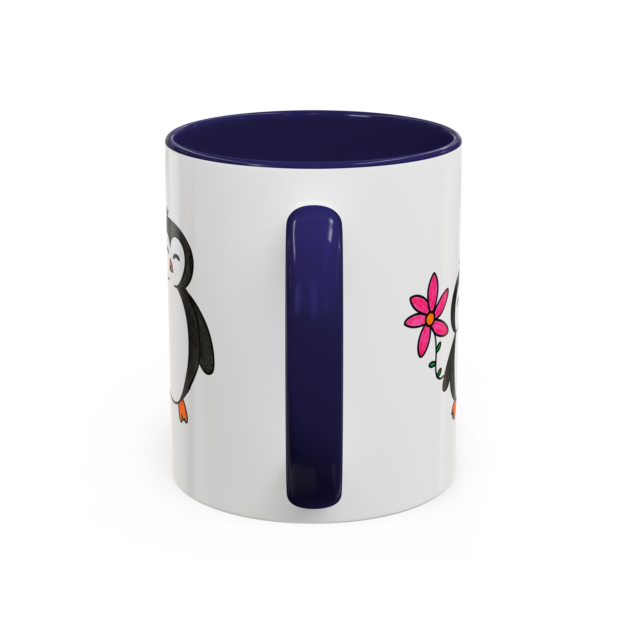 Hand-Drawn Cute Penguin Family Mug | Accent Coffee Mug