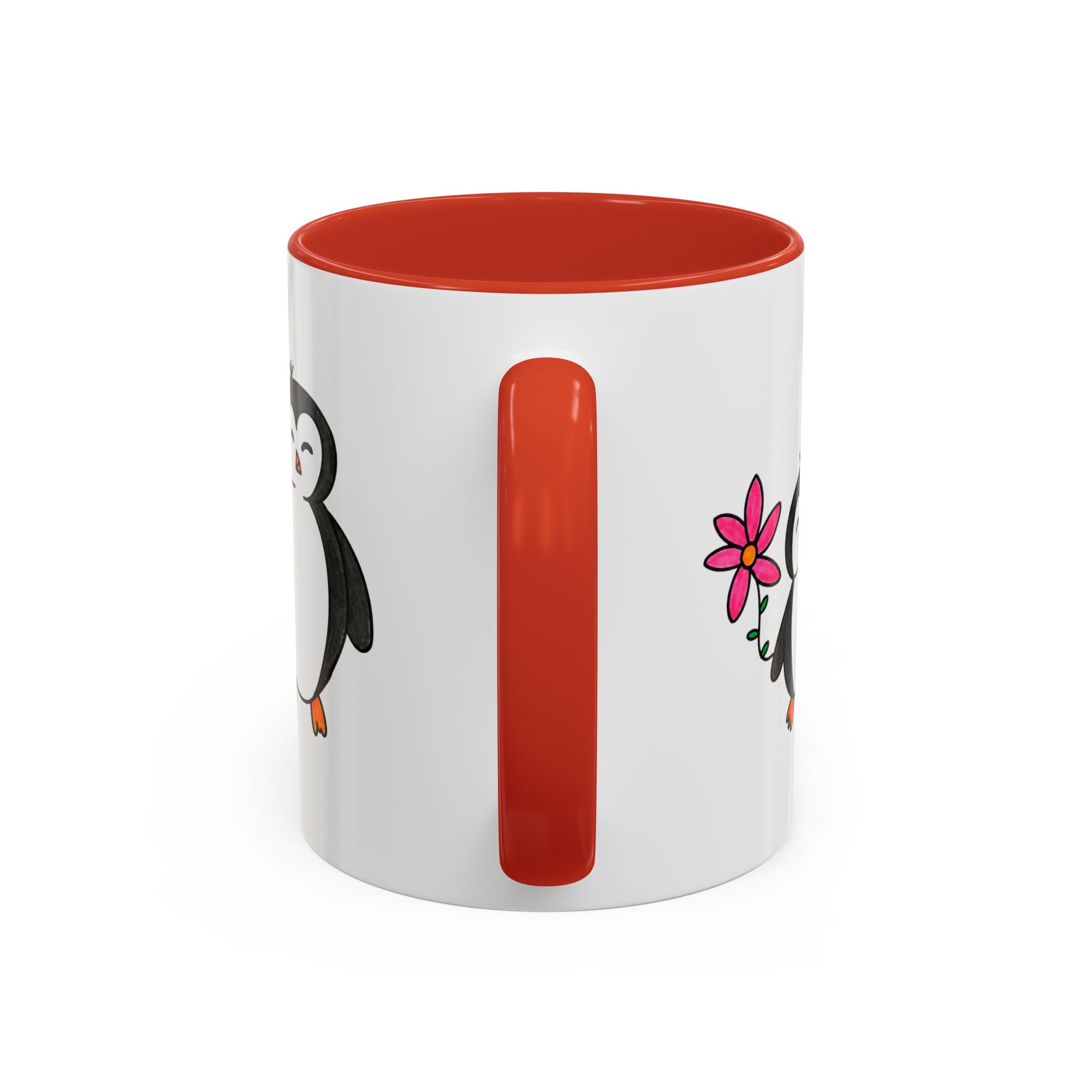 Hand-Drawn Cute Penguin Family Mug | Accent Coffee Mug