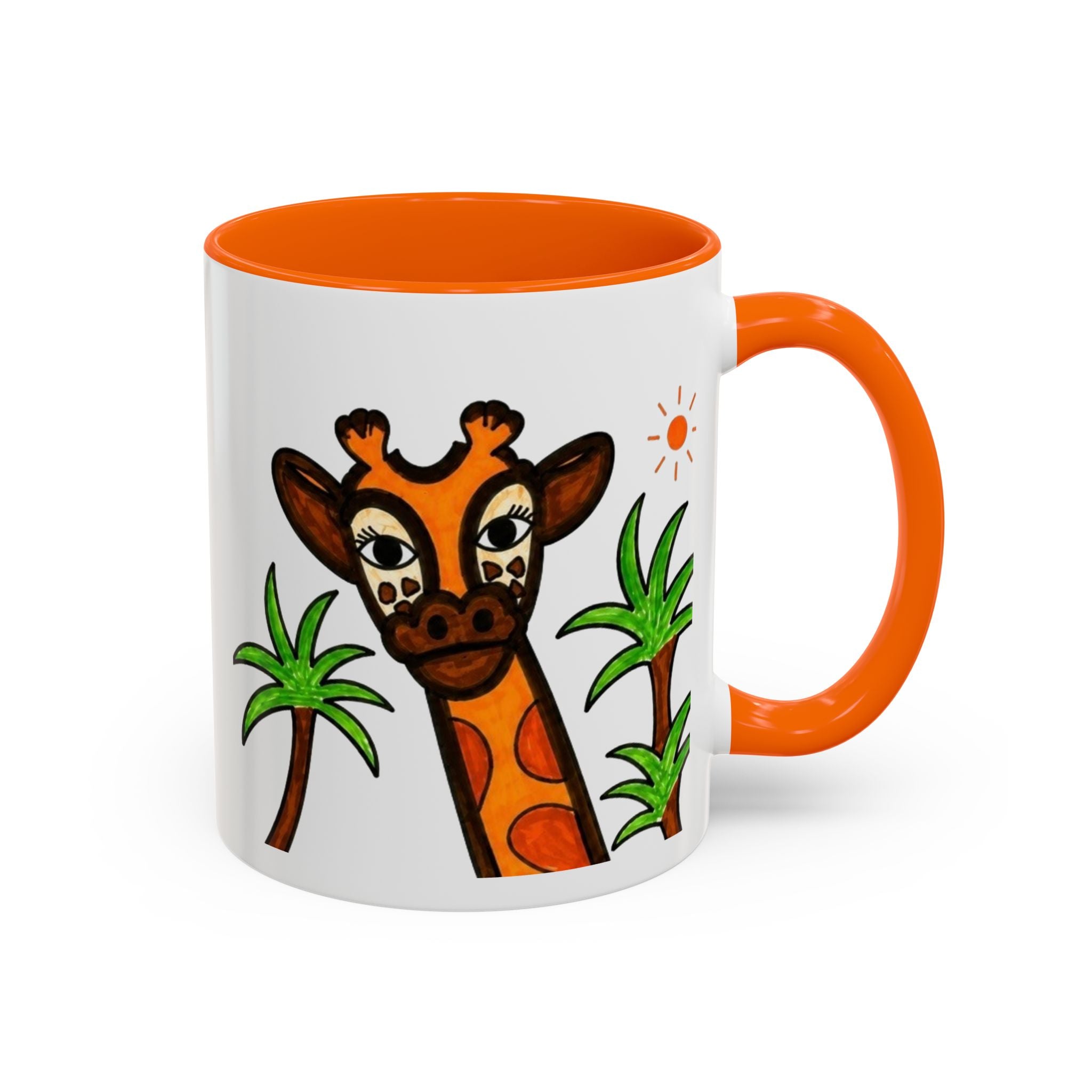 Hand-Drawn Peeking Giraffe Safari Mug | Accent Coffee Mug 11oz 15oz