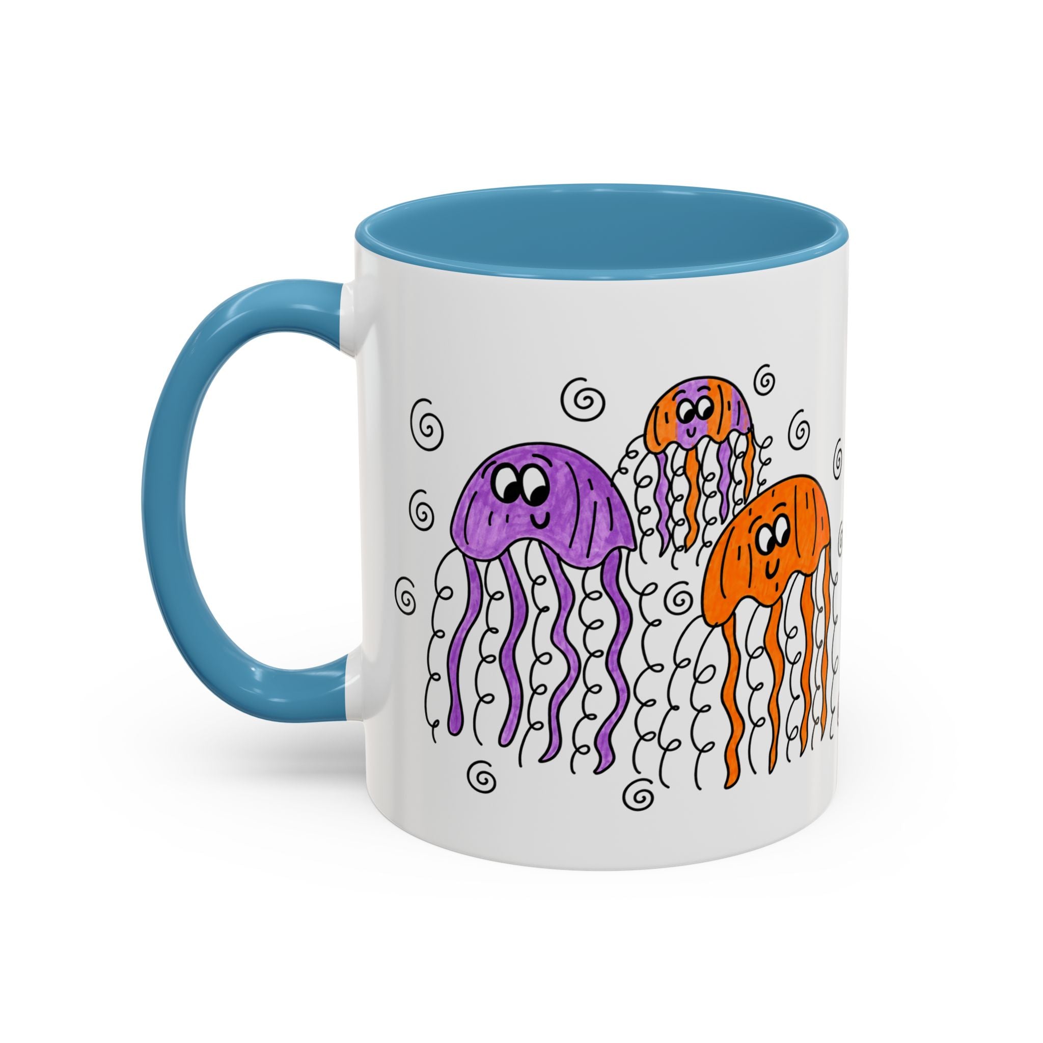 Hand-Drawn Cute Jellyfish Pattern Mug | Accent Coffee Mug 11oz or 15oz