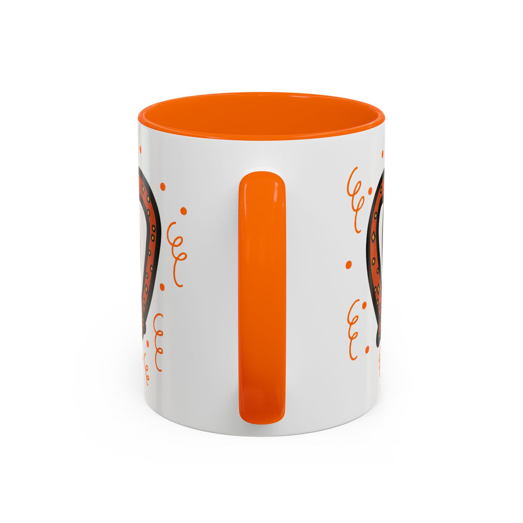 Hand-Drawn Orange Pattern Pretzel mug | Accent Coffee Mug 11oz 15oz