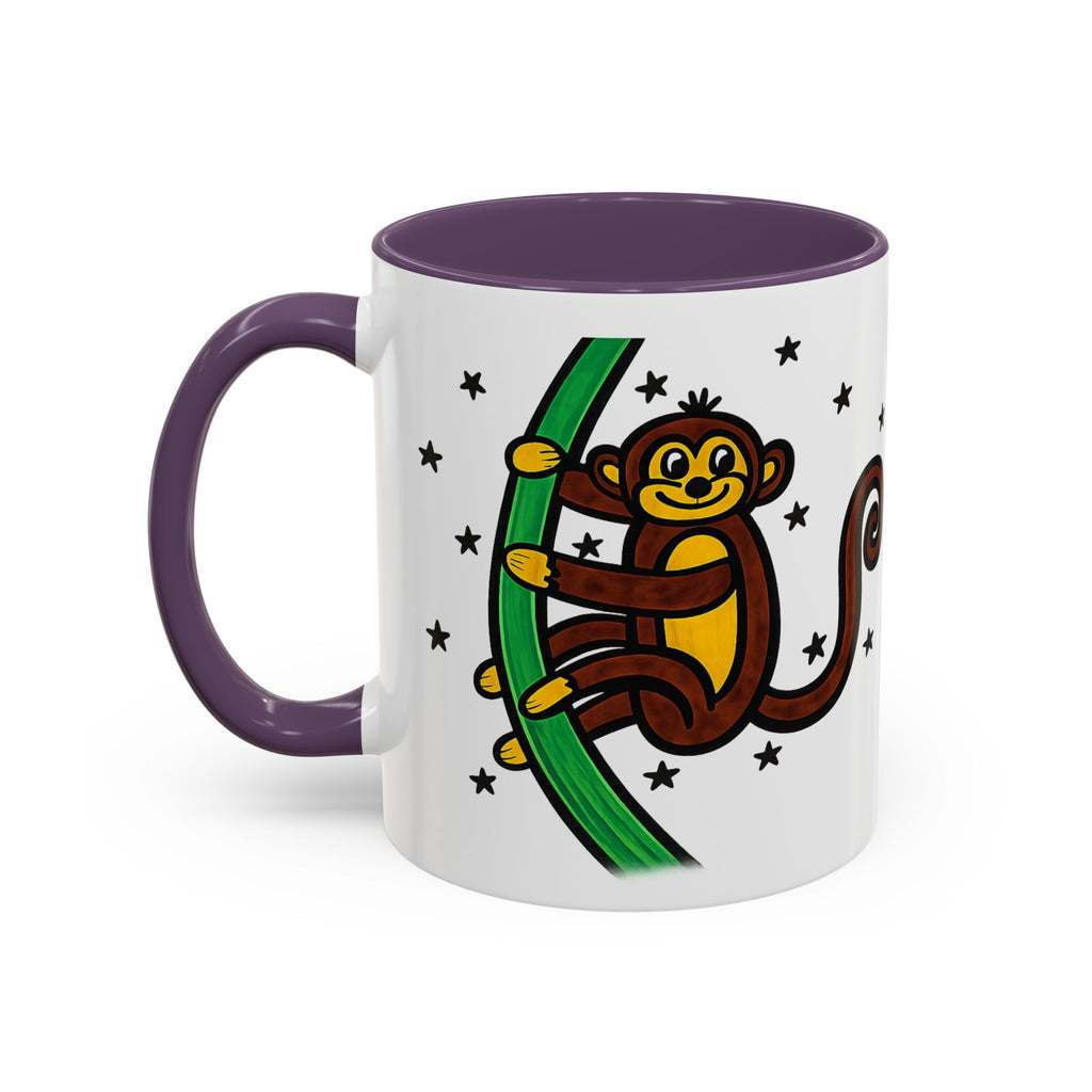 Hand-Drawn Playful Monkey on Vine Coffee Mug | Accent Mug 11oz 15oz