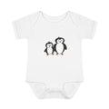 Hand-Drawn Cute Penguin Pair Infant Bodysuit | Baby Penguin Illustration