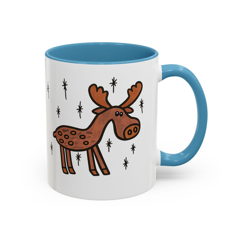 Hand-Drawn Retro Woodland Moose Mug | Accent Coffee Mug 11oz 15oz