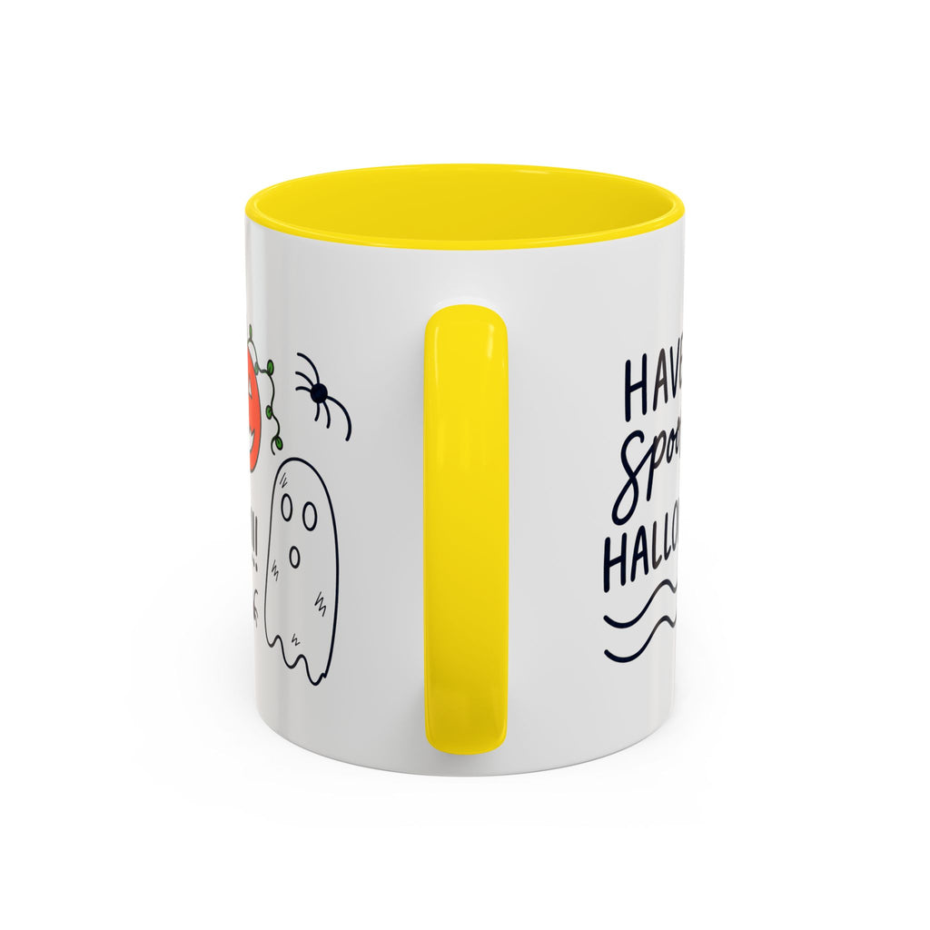 Hand-Drawn Spooky Halloween spiders ghost pumpkin Mug | Accent Coffee Mug 11oz 15oz