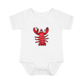 Hand-Drawn Cute Red Lobster Infant Bodysuit | Baby Lobster Ocean Sea Life