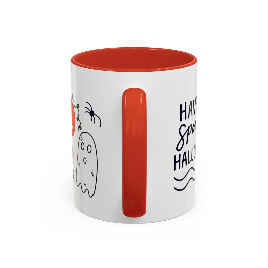 Hand-Drawn Spooky Halloween spiders ghost pumpkin Mug | Accent Coffee Mug 11oz 15oz
