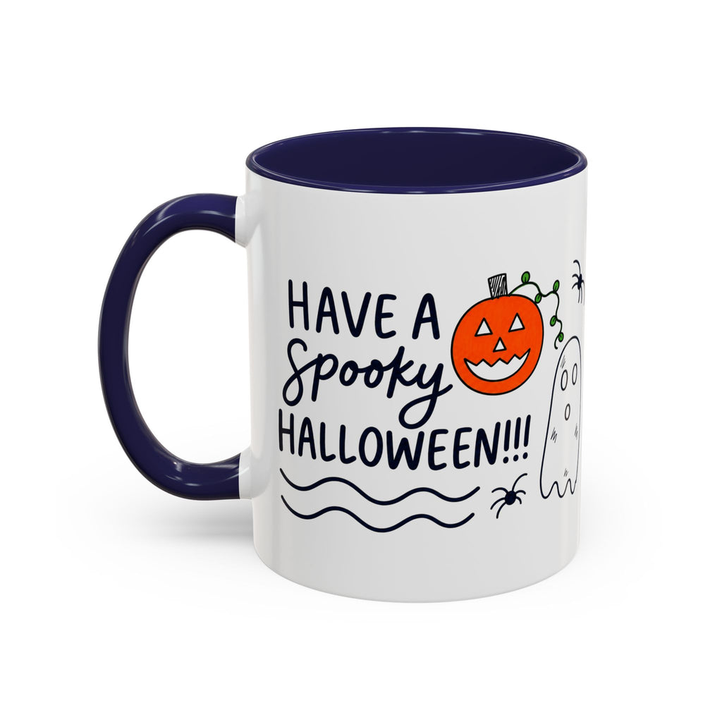 Hand-Drawn Spooky Halloween spiders ghost pumpkin Mug | Accent Coffee Mug 11oz 15oz
