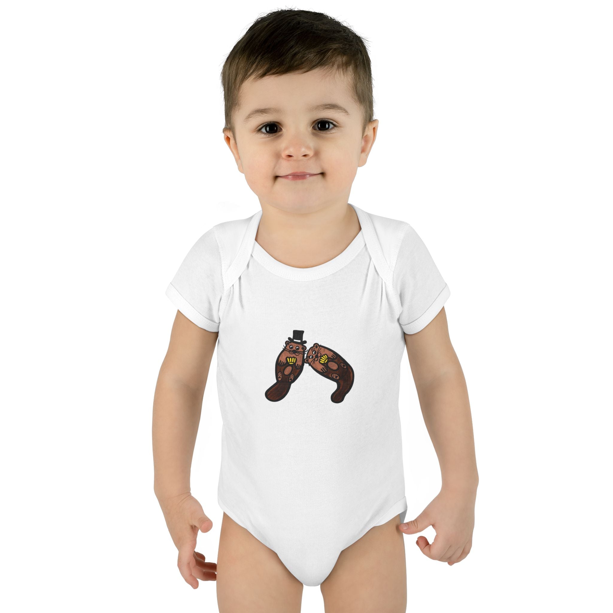 Hand-Drawn Otter Infant Bodysuit | Cute Coastal Otter Graphic
