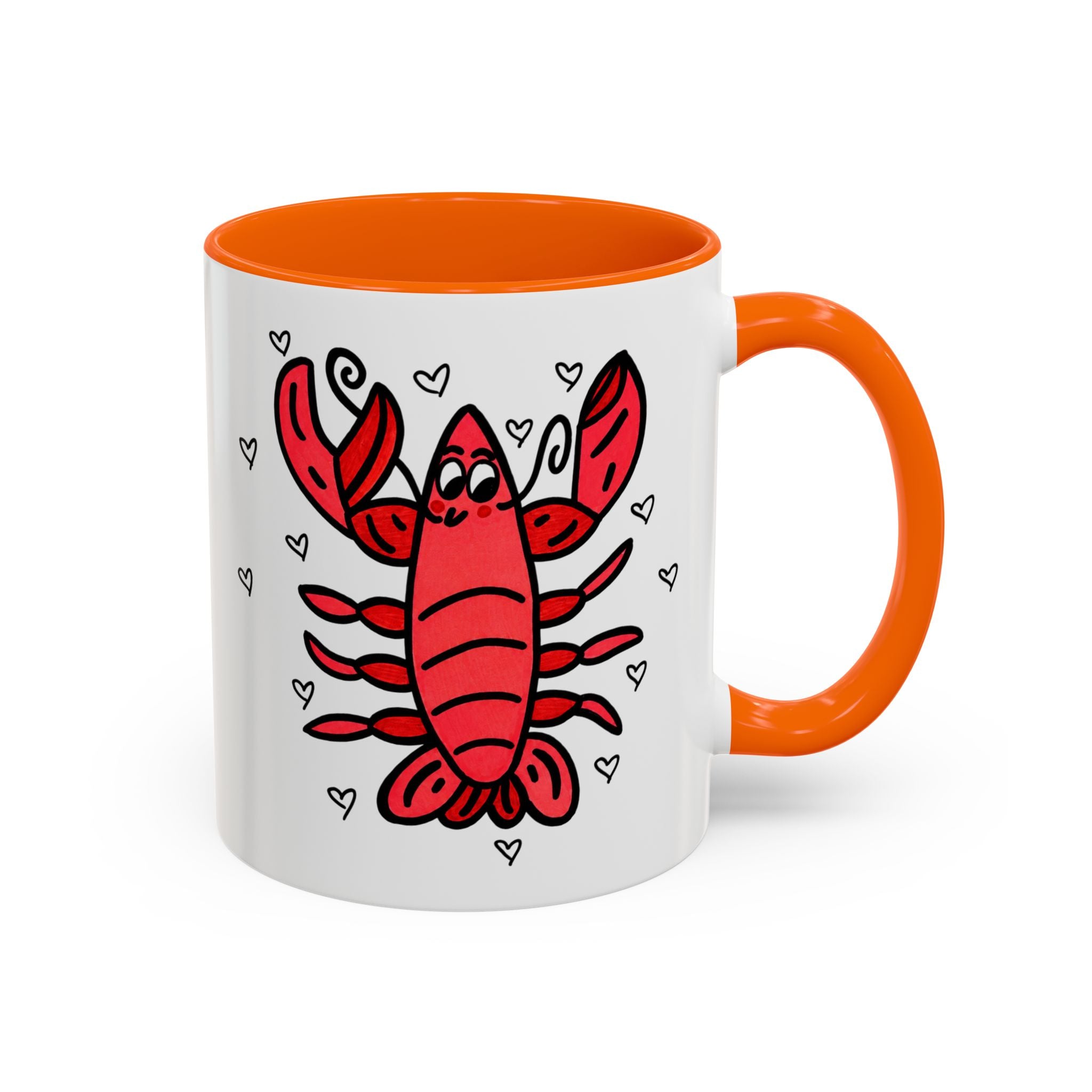 Hand-Drawn Cute Red Lobster Mug | Accent Coffee Mug 11oz 15oz