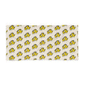 Hand-Drawn Yellow Duck Couple Beach Towel | Top Hat & Bow