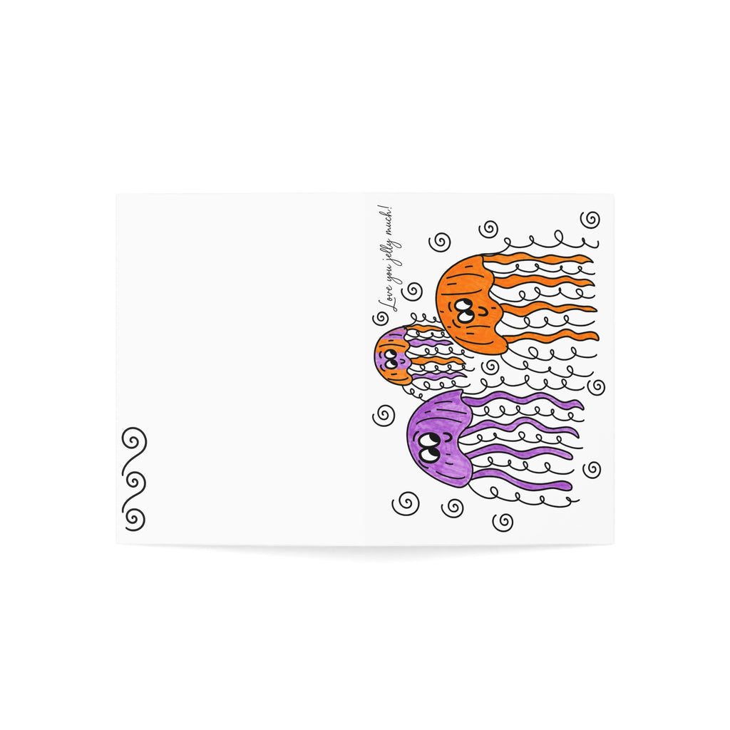 Cute Jellyfish Greeting Card, Hand Drawn Coastal Card, Whimsical Ocean Birthday Card, Under the Sea Card for Friend
