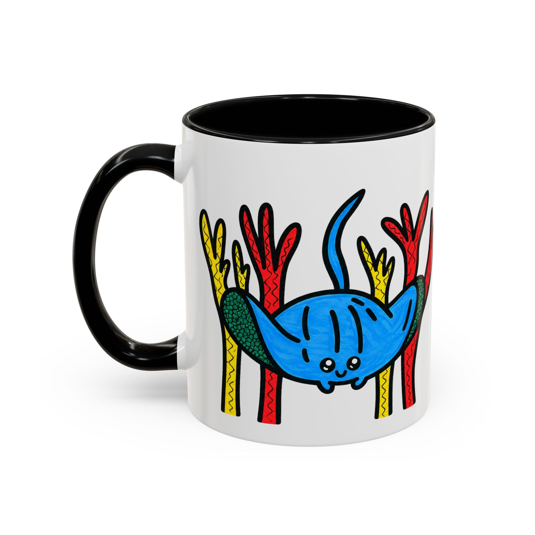 Hand-Drawn Blue Stingray Illustration Mug | Accent Coffee Mug (11, 15oz)