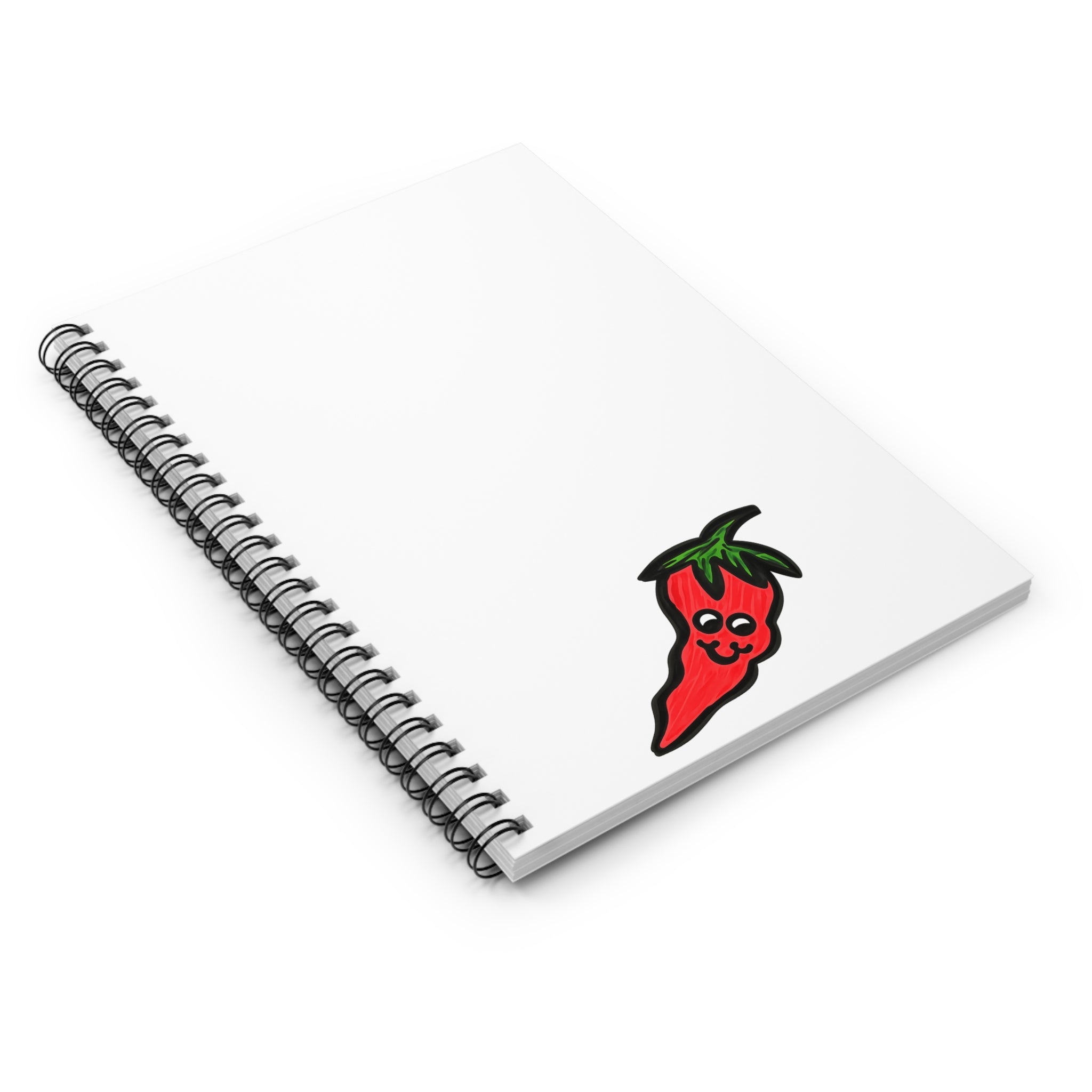 Hand-Drawn Cute Chili Pepper Illustration Spiral Notebook | Charming Hot Pepper Ruled Journal