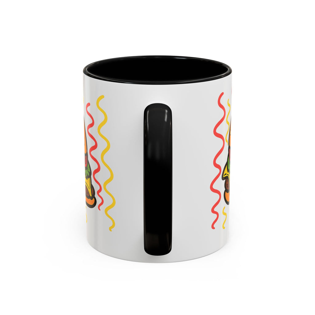 Hand-Drawn Cute Cheeseburger Cartoon Mug | Accent Coffee Mug 11oz 15oz
