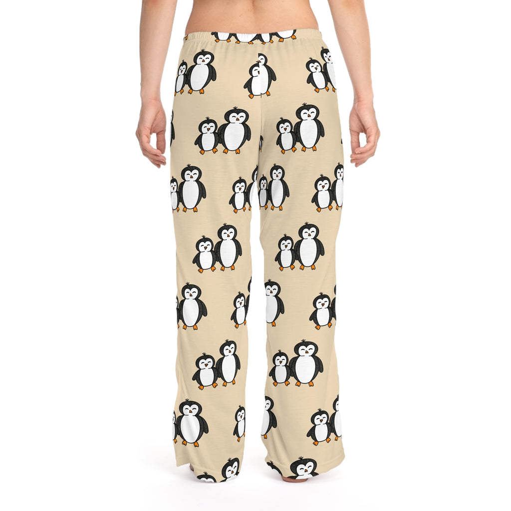 Hand-Drawn Cute Penguin Pattern Pajama Pants | All-Over Print