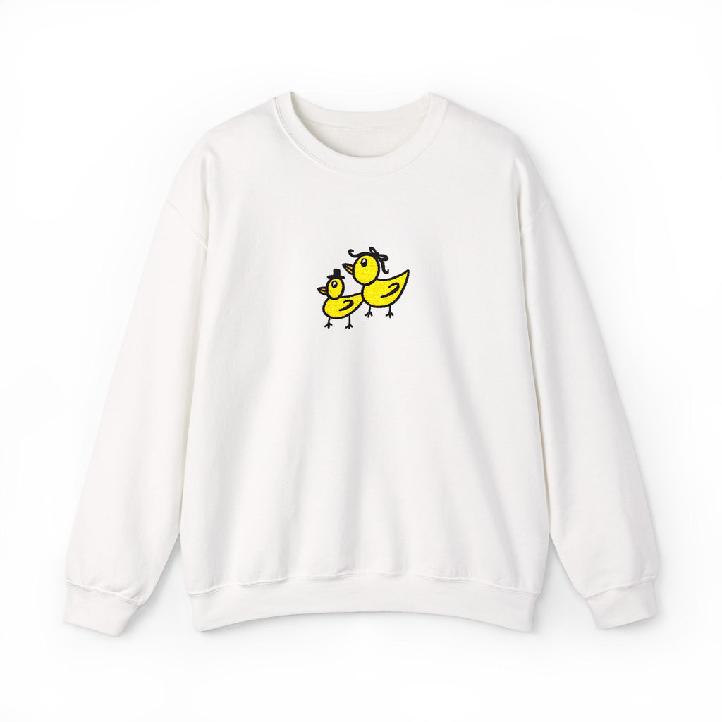 Hand-Drawn Yellow Duck Sweatshirt | Cute Cartoon Chicks