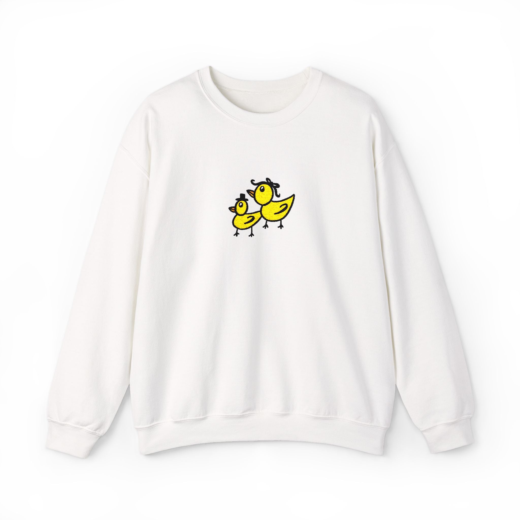 Hand-Drawn Yellow Duck Sweatshirt | Cute Cartoon Chicks