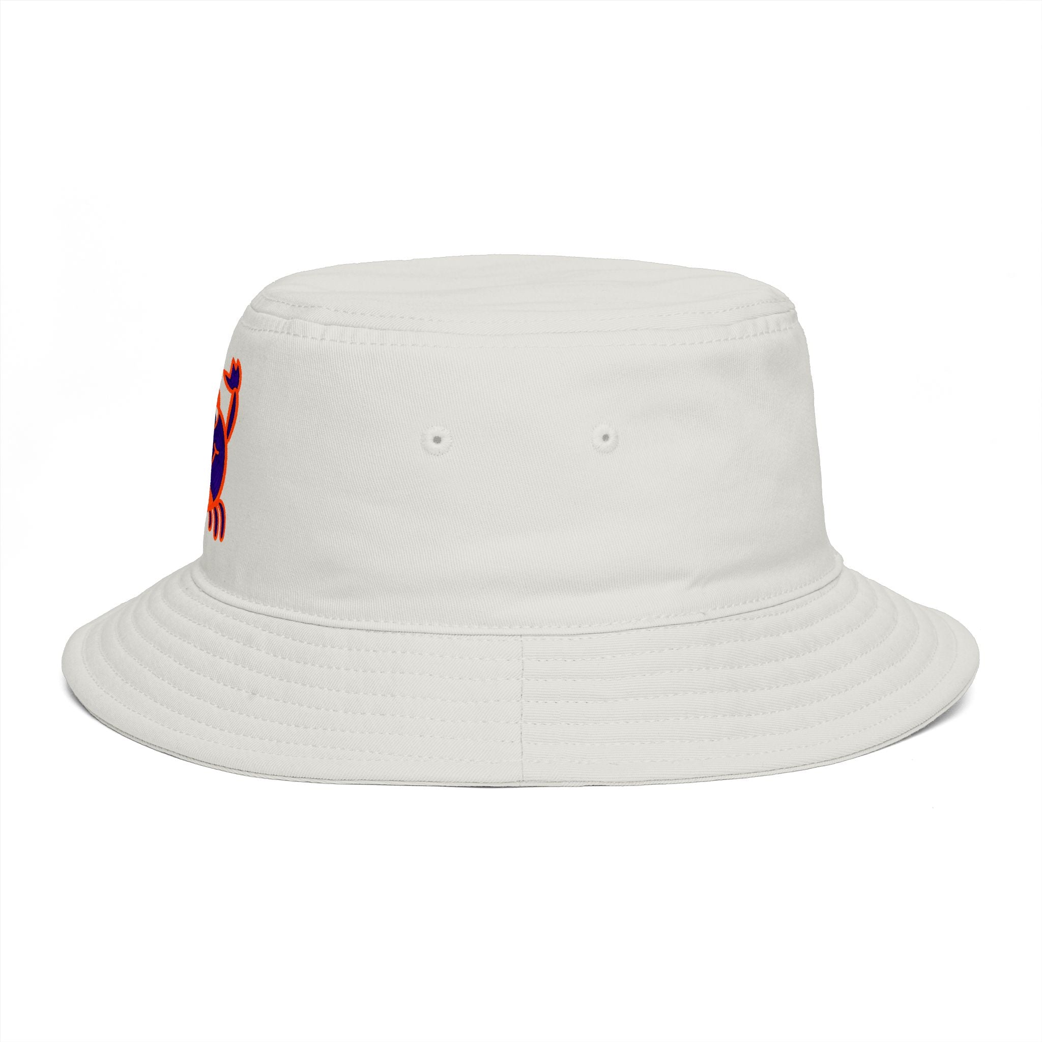 Hand-Drawn Cute Orange & Purple Crab Bucket Hat | Beach, Summer, Coastal