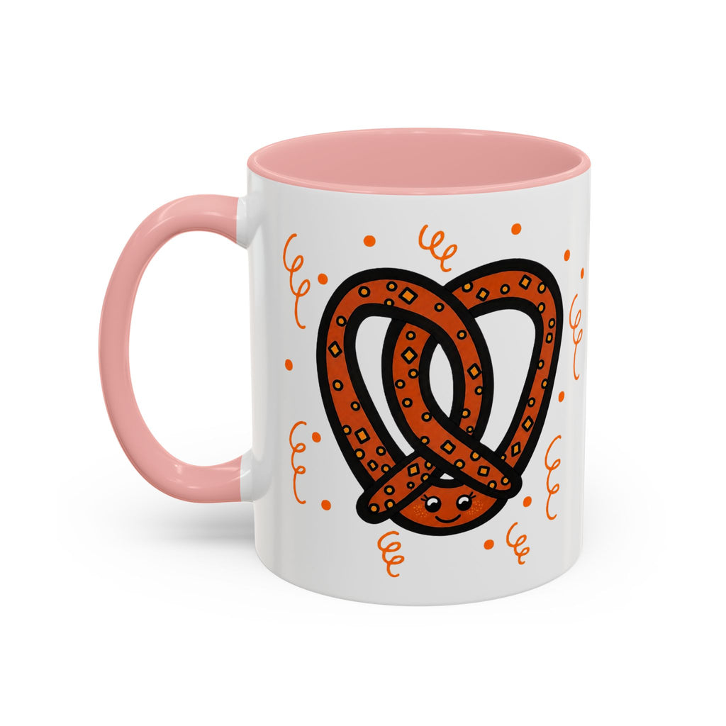 Hand-Drawn Orange Pattern Pretzel mug | Accent Coffee Mug 11oz 15oz
