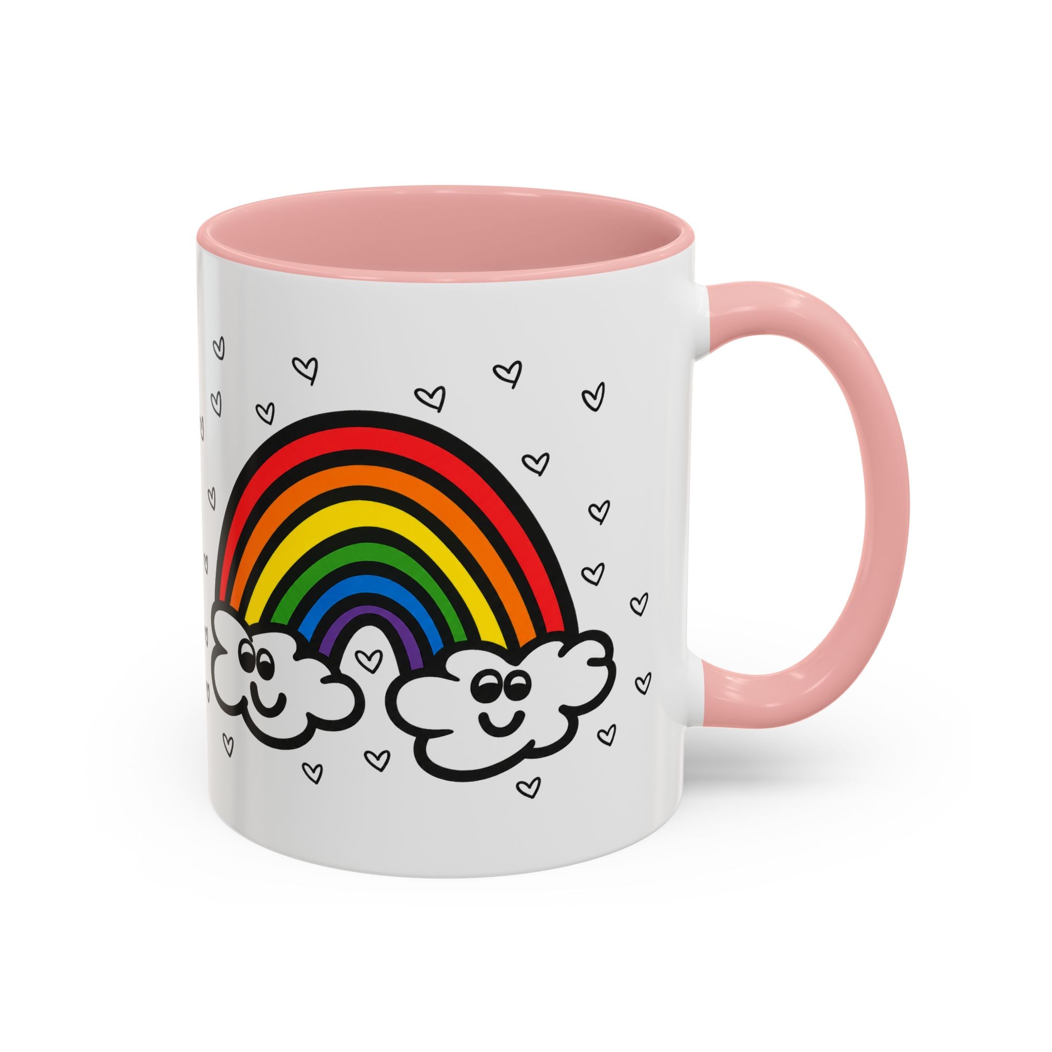 Hand-Drawn Smiling Rainbow Clouds mug | Accent Coffee Mug 11oz or 15oz