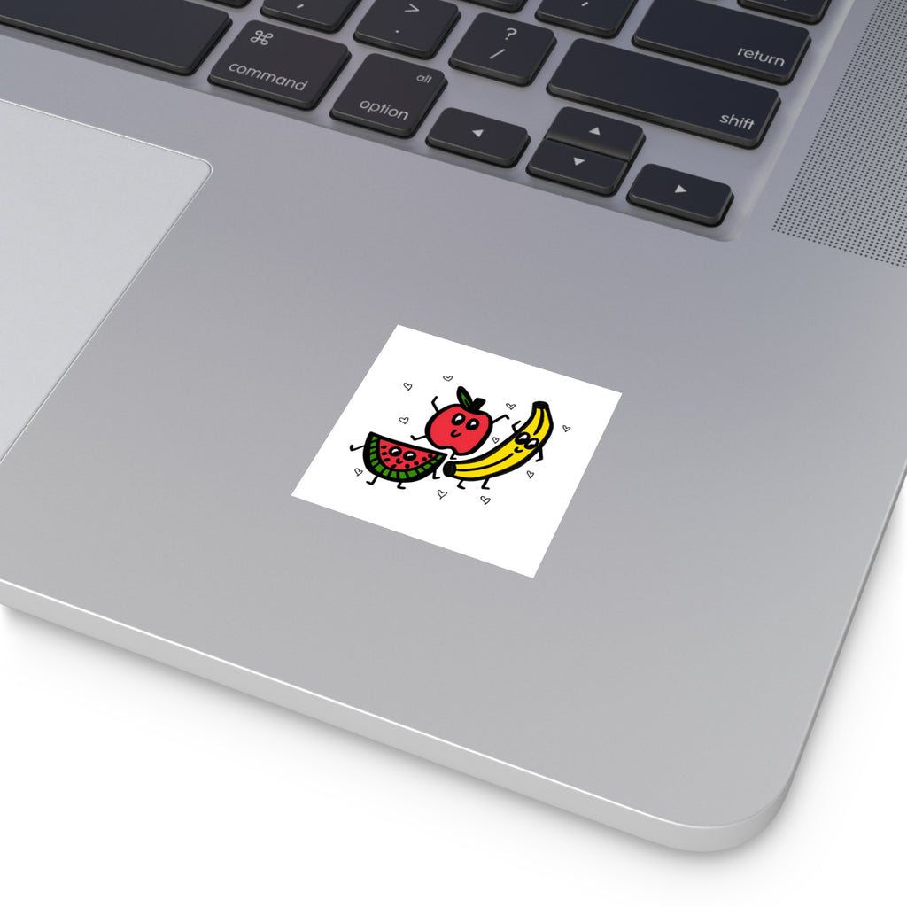 Cute Fruit Sticker, Hand Drawn Fruit Trio Sticker, Whimsical Food Vinyl Sticker, Cute Planner Decal