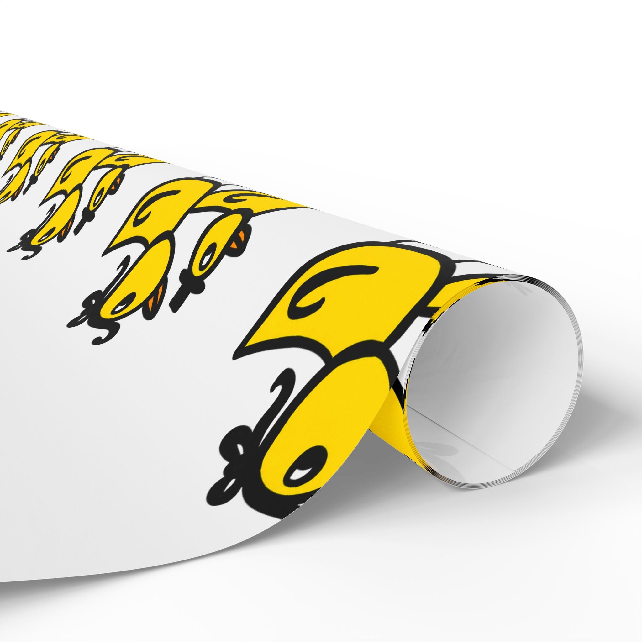 Hand-Drawn Yellow Cartoon Duck Pattern Wrapping Paper | Cute Animal Gift Wrap