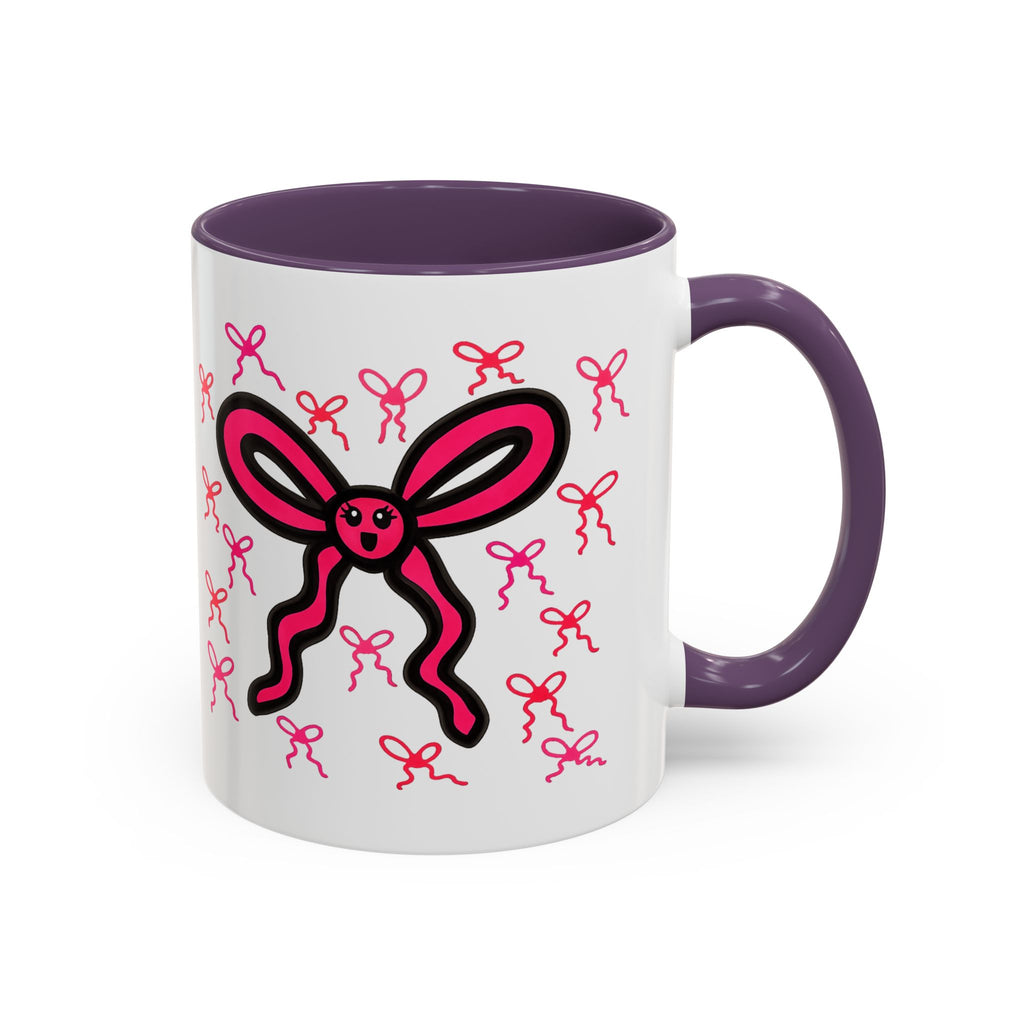 Hand-Drawn Pink Bow Bunny Mug | Accent Coffee Mug