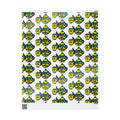 Hand-Drawn Teal and Yellow Teapot Pattern Wrapping Paper | Cute Mustache Tea Party Gift Wrap