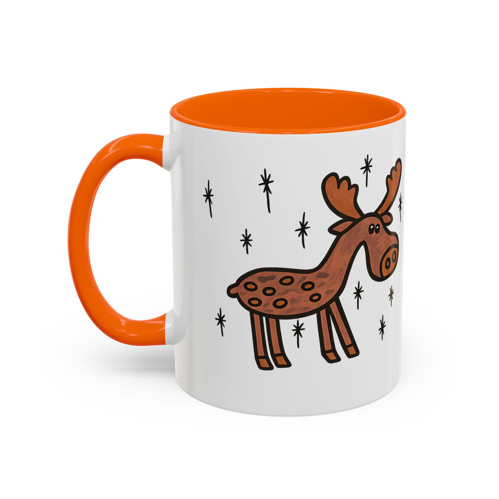 Hand-Drawn Retro Woodland Moose Mug | Accent Coffee Mug 11oz 15oz