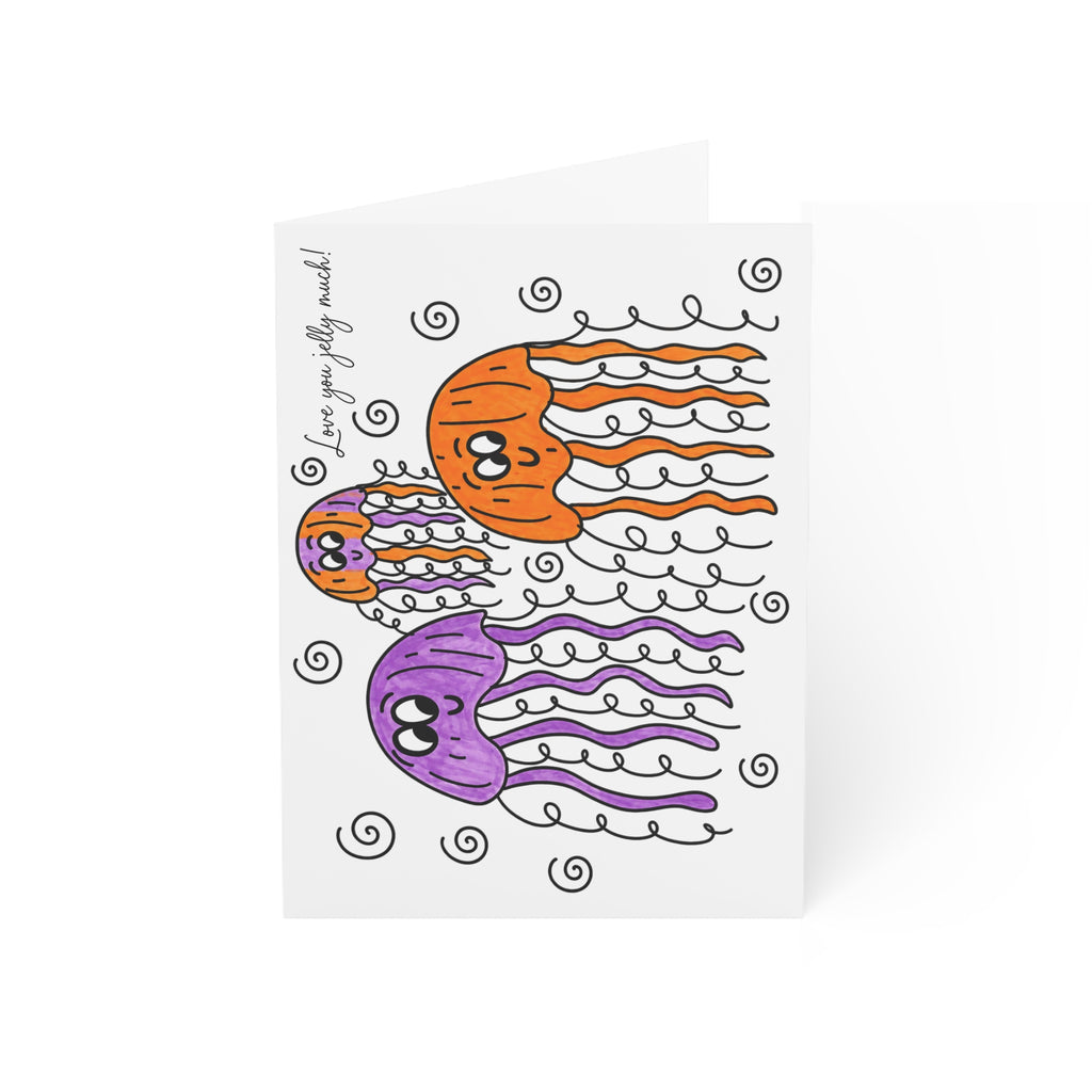 Cute Jellyfish Greeting Card, Hand Drawn Coastal Card, Whimsical Ocean Birthday Card, Under the Sea Card for Friend