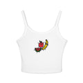 Hand-Drawn Cute Cartoon Fruits watermelon apple banana tank top | charming fruit graphic crop cami