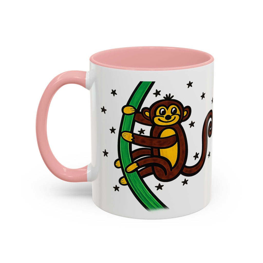 Hand-Drawn Playful Monkey on Vine Coffee Mug | Accent Mug 11oz 15oz