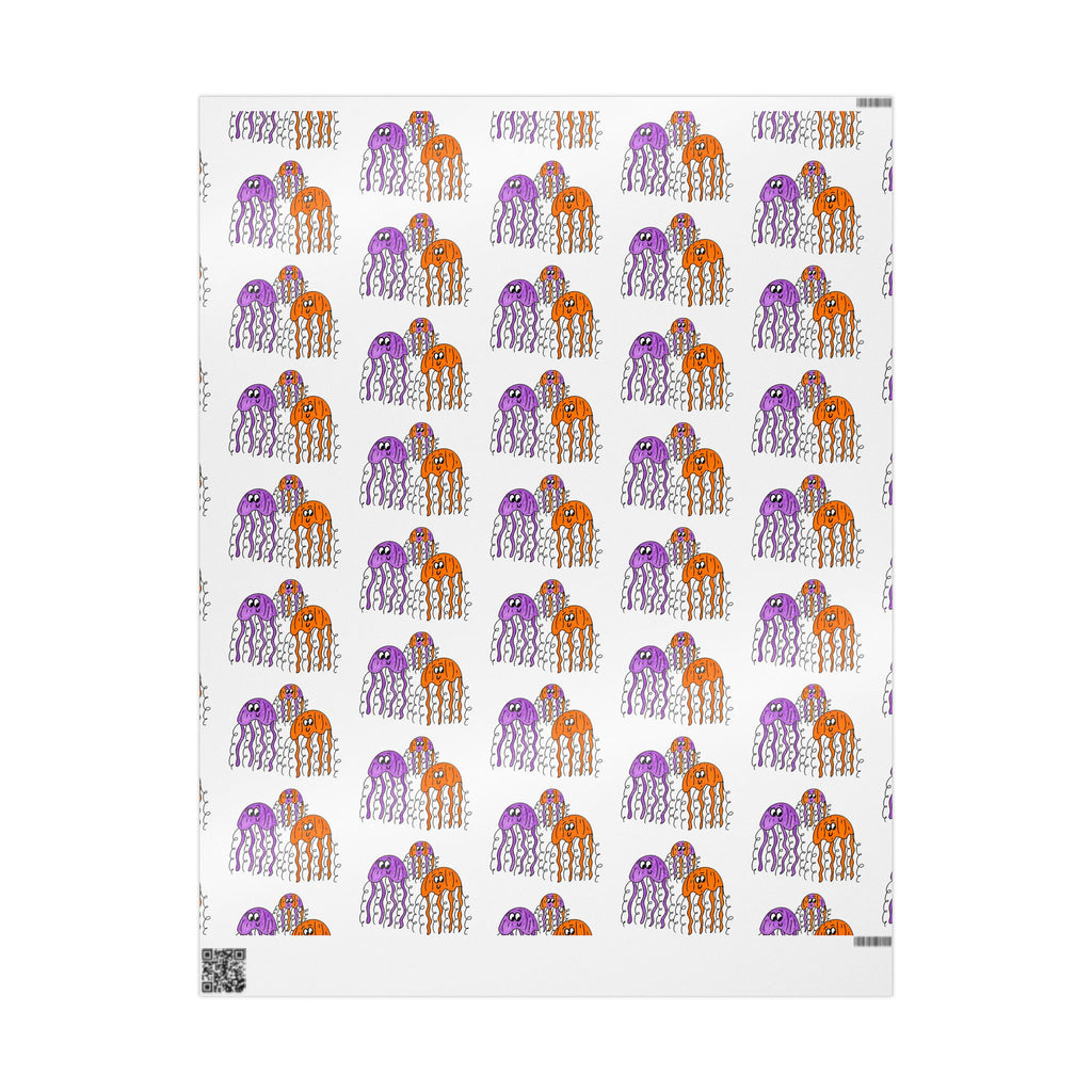 Hand-Drawn Jellyfish Wrapping Paper | Ocean Creatures Gift Wrap