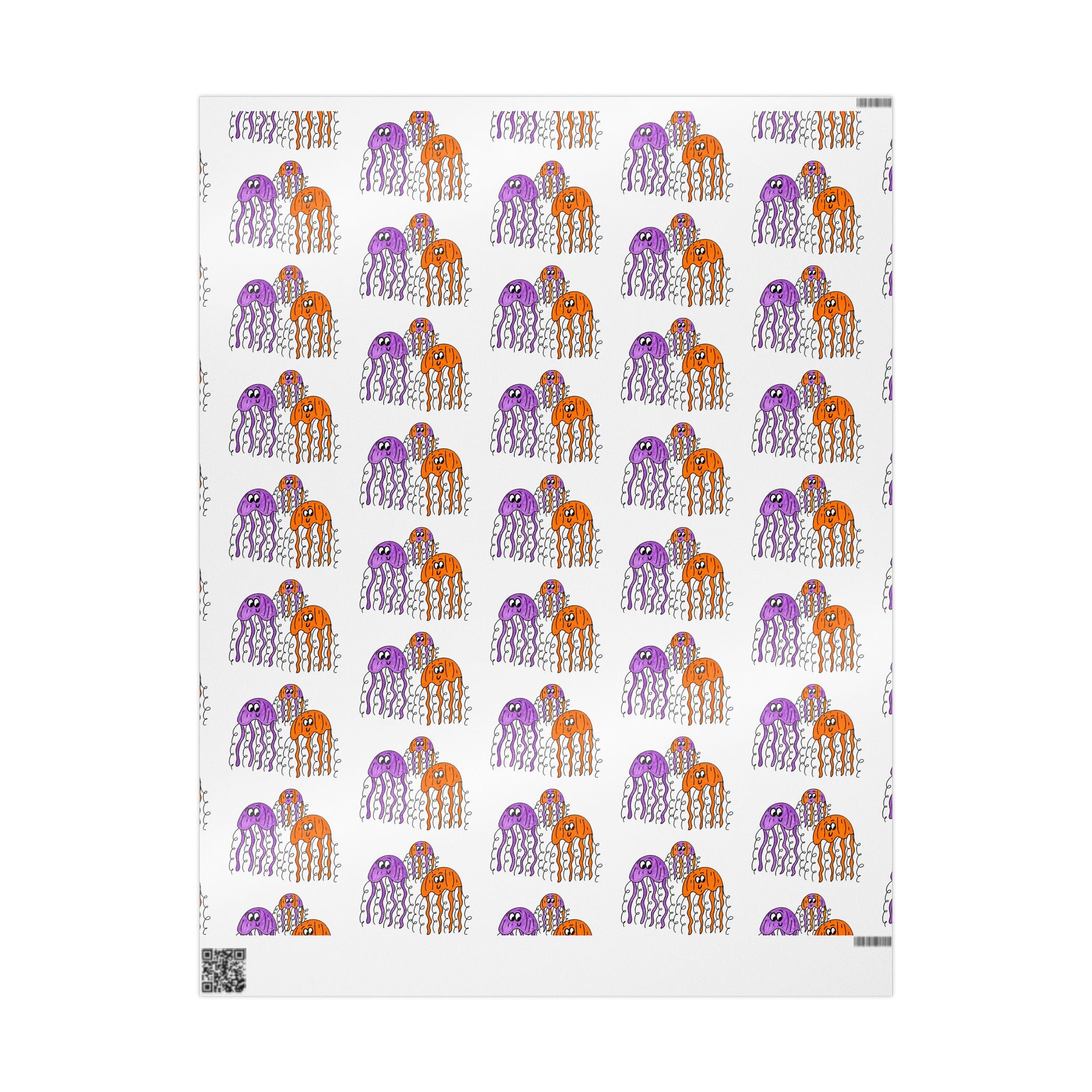 Hand-Drawn Jellyfish Wrapping Paper | Ocean Creatures Gift Wrap