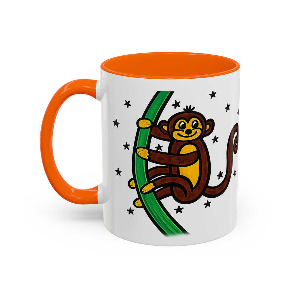 Hand-Drawn Playful Monkey on Vine Coffee Mug | Accent Mug 11oz 15oz