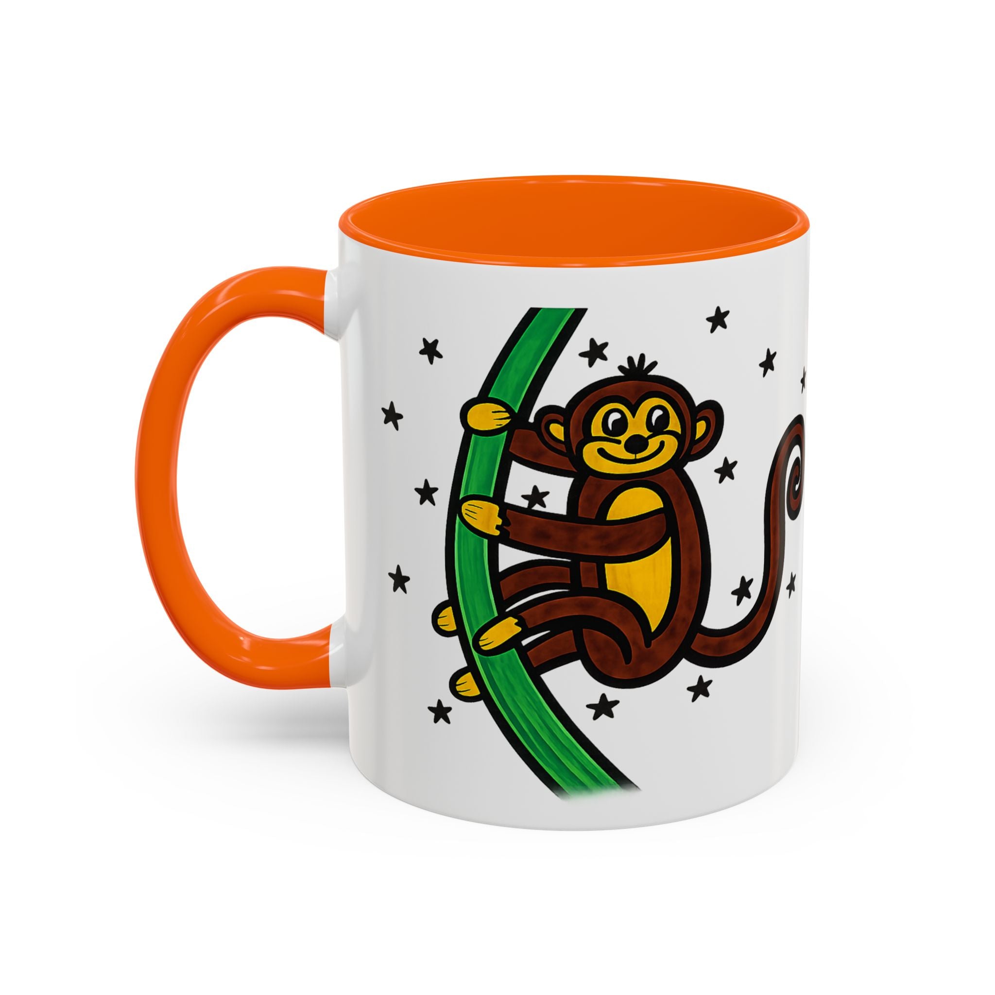 Hand-Drawn Playful Monkey on Vine Coffee Mug | Accent Mug 11oz 15oz