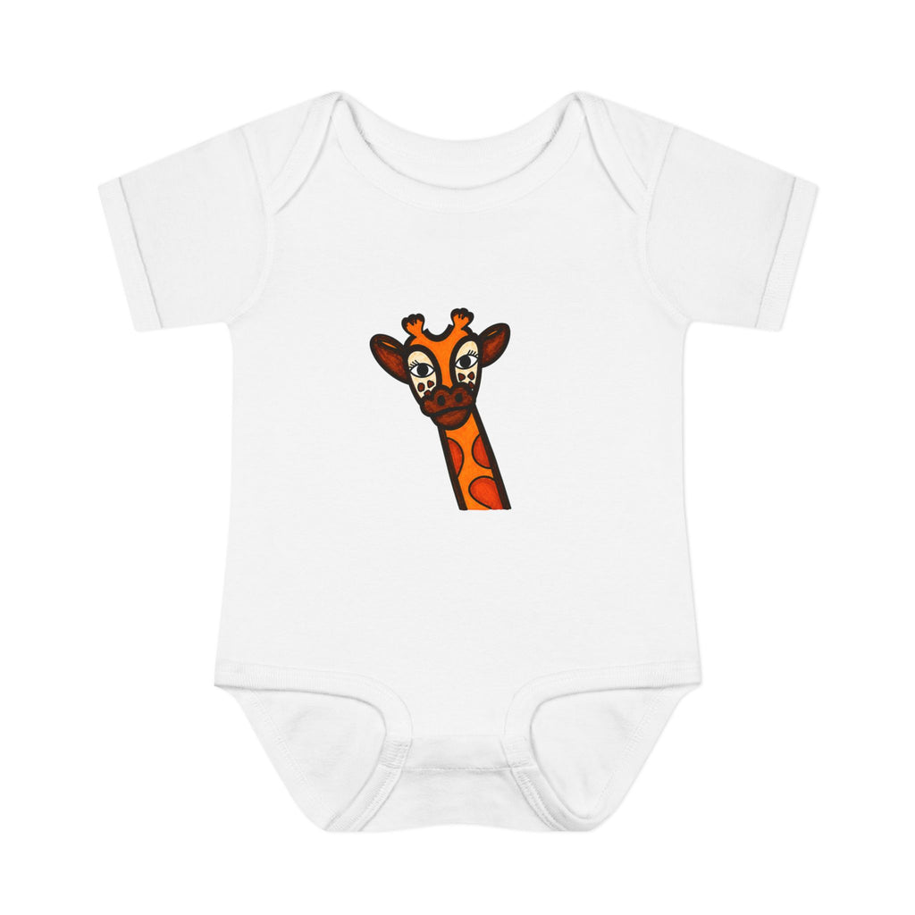 Hand-Drawn Cute Giraffe Neck Infant Bodysuit | Baby Onesie, Safari Animal Tee
