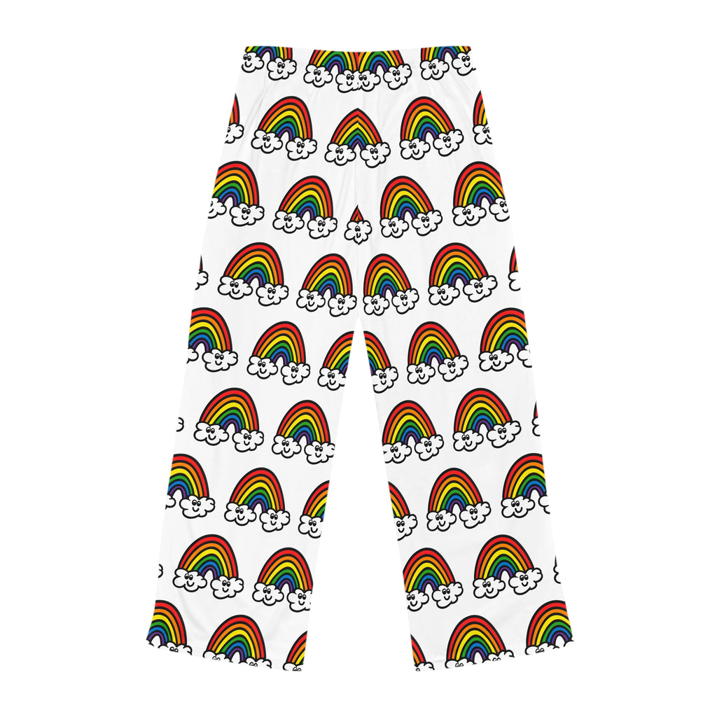 Hand-Drawn Rainbow Clouds Pajama Pants | Rainbow Print Sleepwear