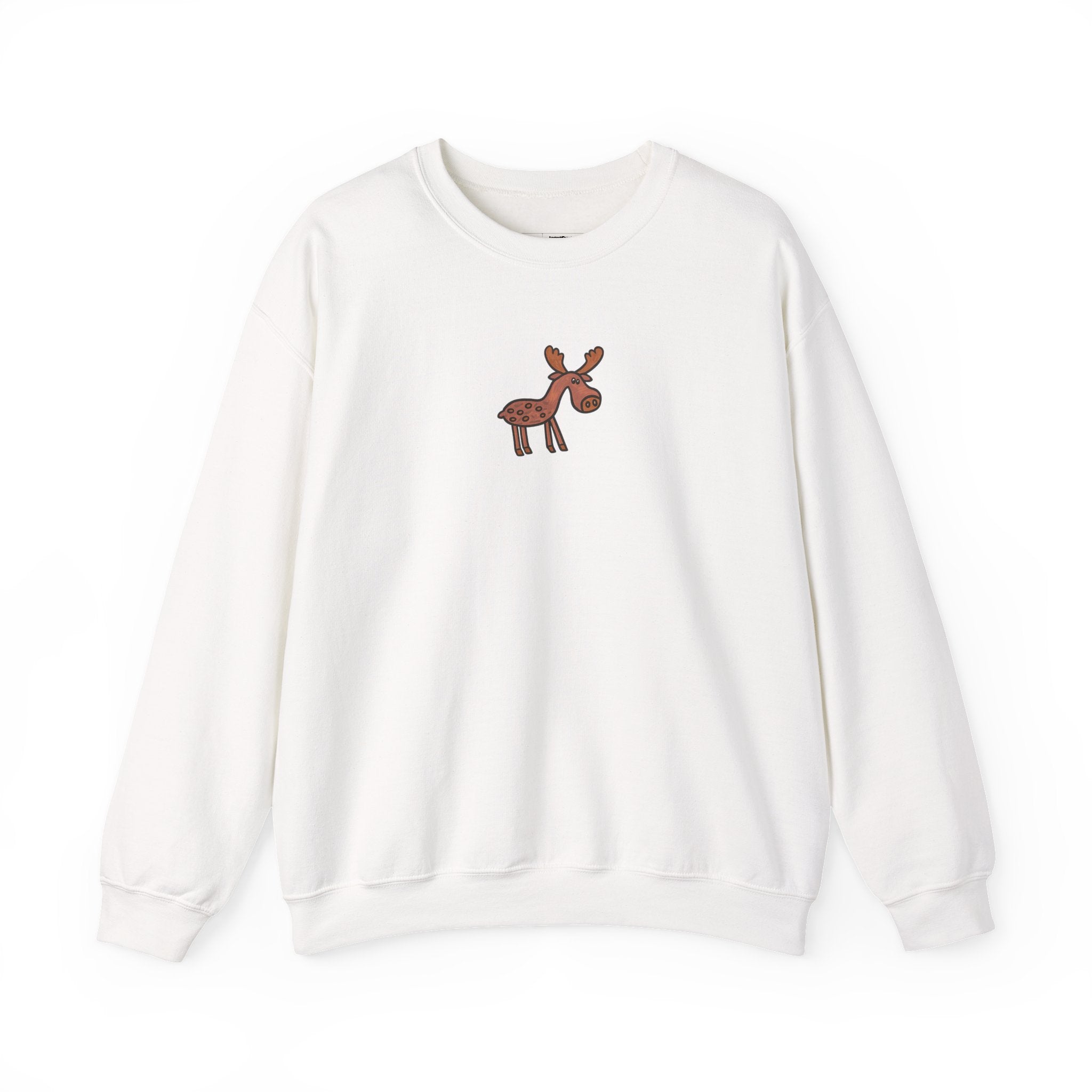 Hand-Drawn Moose Illustration Crewneck Sweatshirt | Minimal Woodland Animal