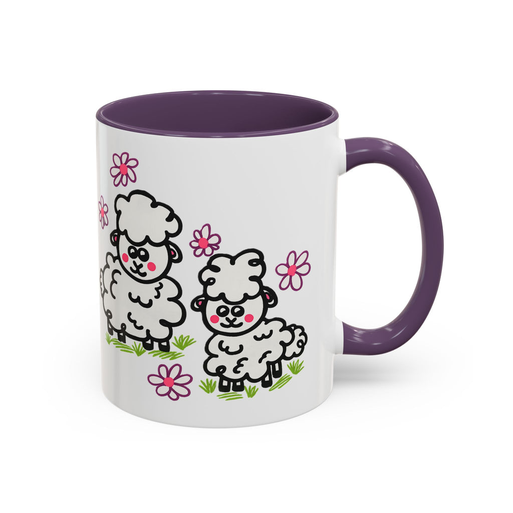 Hand-Drawn Cute Cartoon Sheep Pattern Mug | Accent Coffee Mug