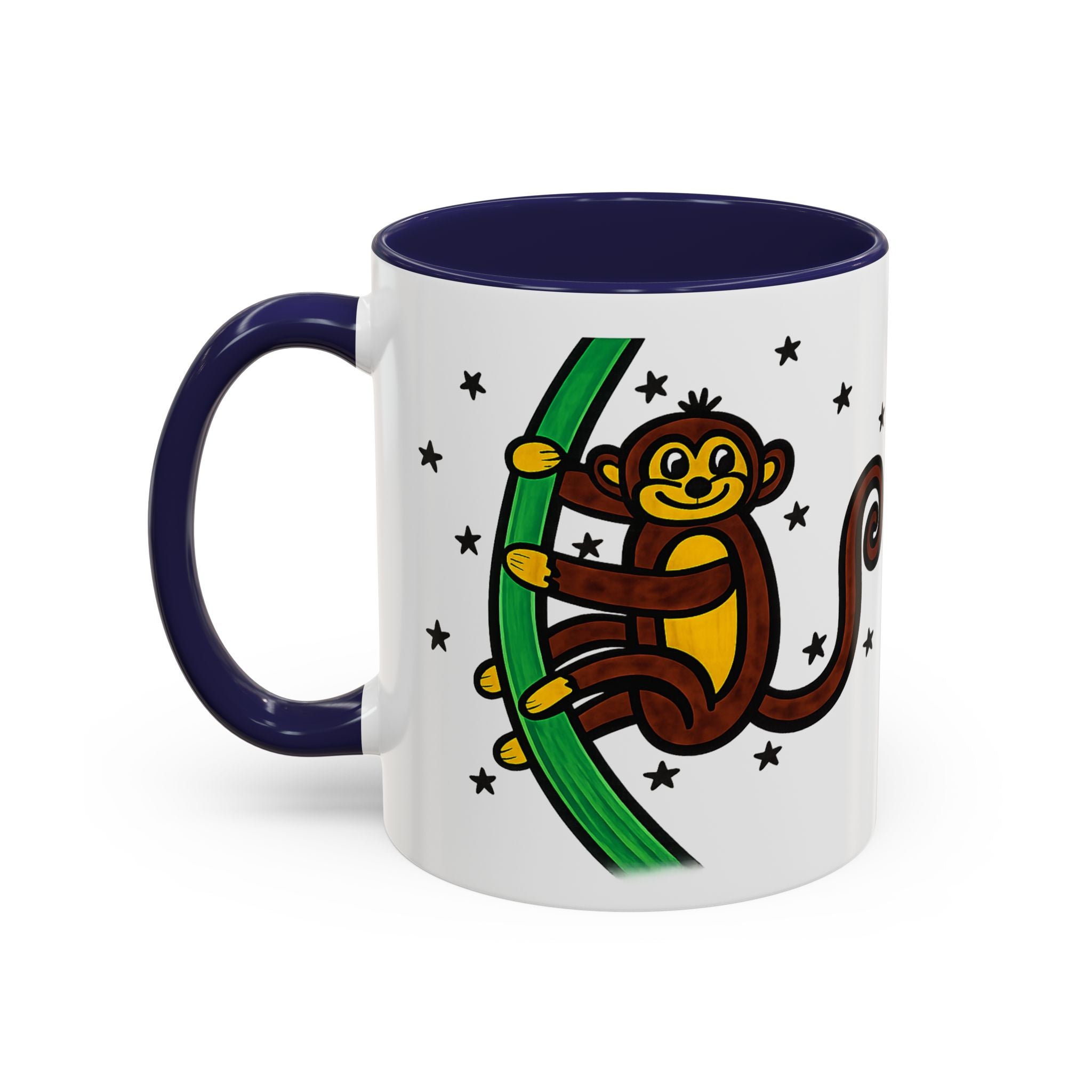 Hand-Drawn Playful Monkey on Vine Coffee Mug | Accent Mug 11oz 15oz